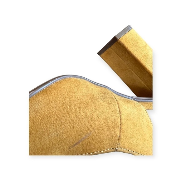 Shoe Dazzle Collen yellow shoes heels Size 9 block heel slingback - Picture 6 of 10